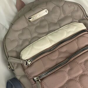 Betsey Johnson Blush and Ivory Heart Backpack